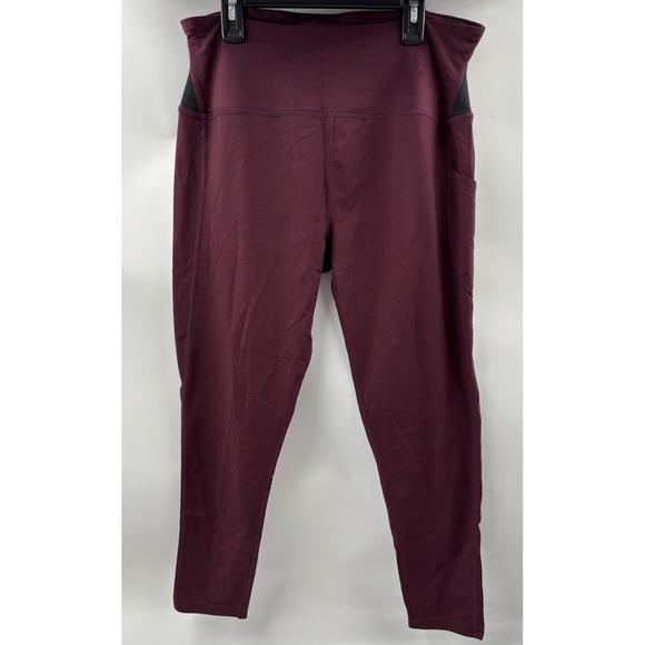 Tommie Copper Women's XL Nylon Maroon Cropped Athletic Leggings - Picture 5 of 6